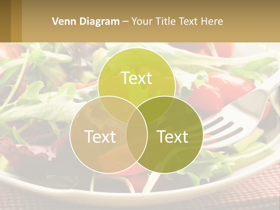 A Salad With Tomatoes And Lettuce On A Plate With A Fork PowerPoint Template