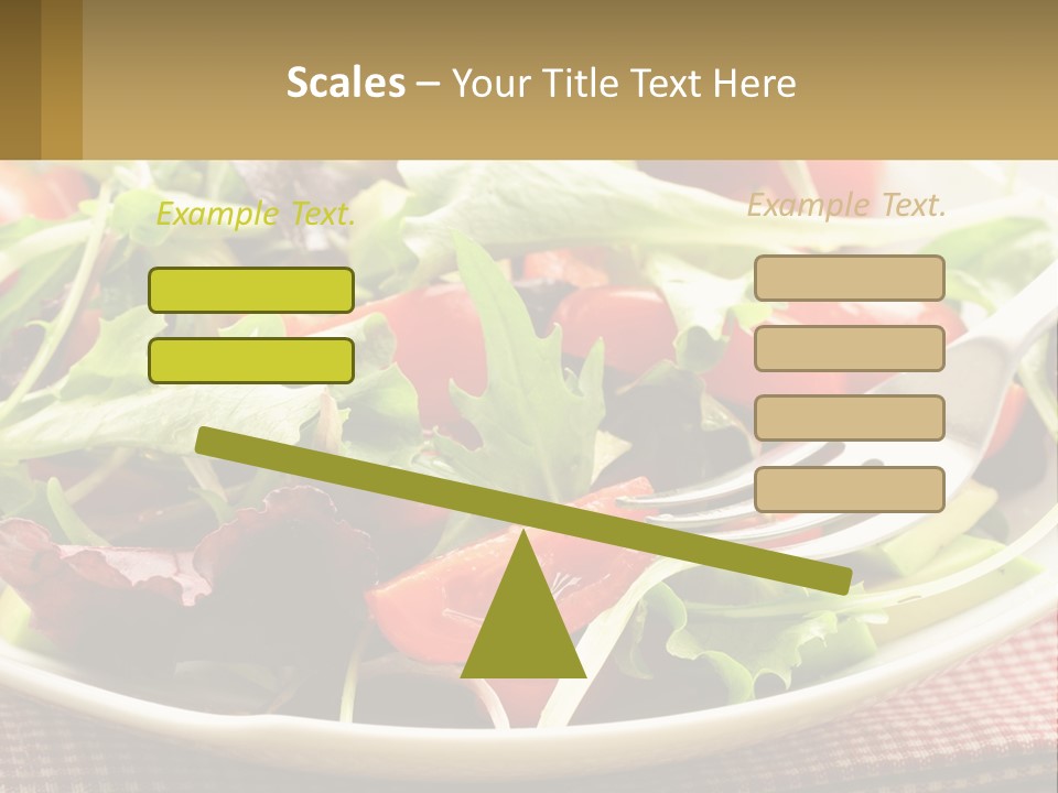 A Salad With Tomatoes And Lettuce On A Plate With A Fork PowerPoint Template
