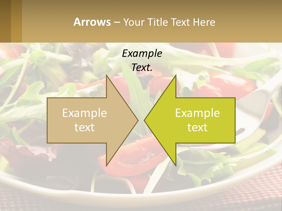A Salad With Tomatoes And Lettuce On A Plate With A Fork PowerPoint Template