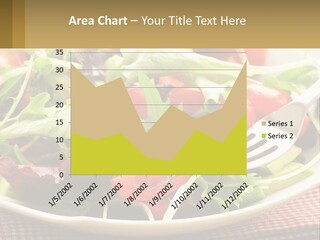 A Salad With Tomatoes And Lettuce On A Plate With A Fork PowerPoint Template