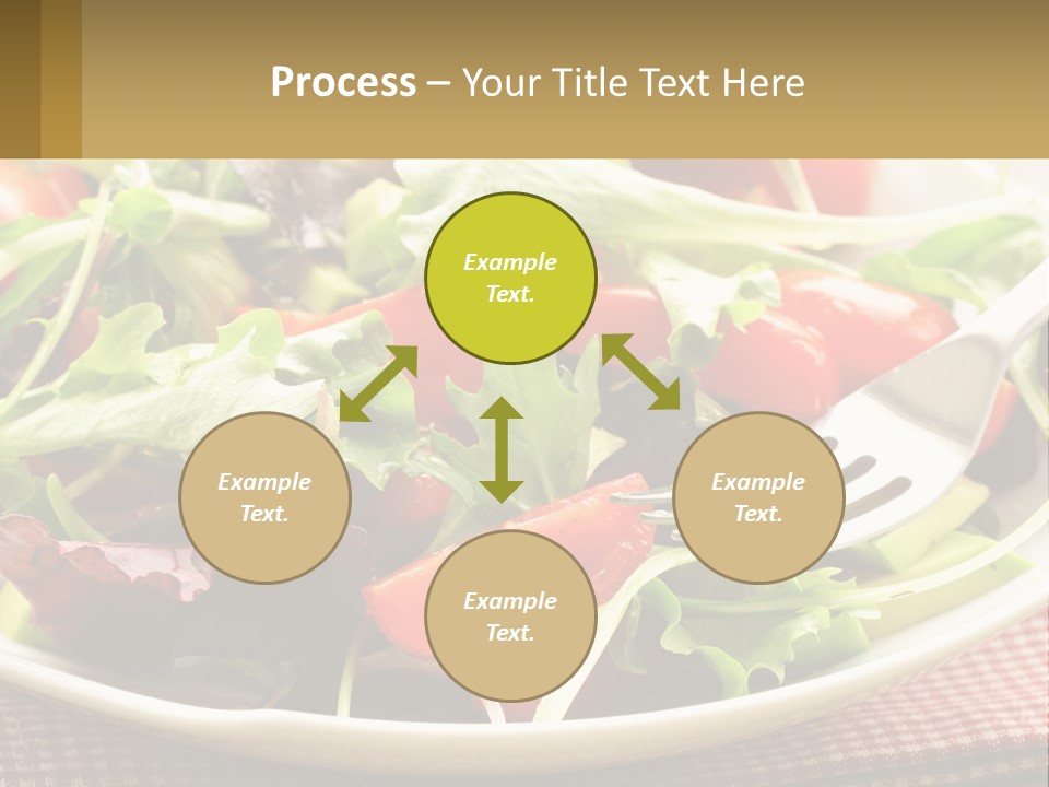 A Salad With Tomatoes And Lettuce On A Plate With A Fork PowerPoint Template