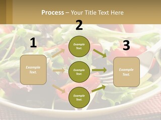 A Salad With Tomatoes And Lettuce On A Plate With A Fork PowerPoint Template