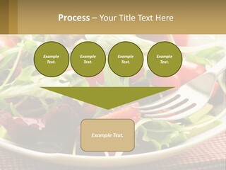 A Salad With Tomatoes And Lettuce On A Plate With A Fork PowerPoint Template
