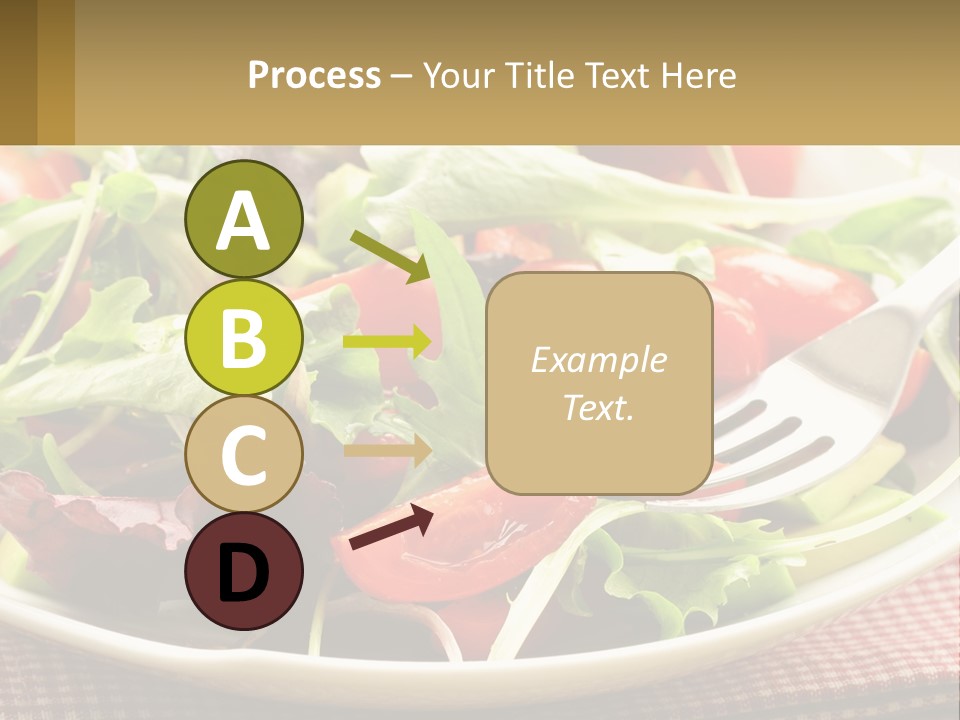 A Salad With Tomatoes And Lettuce On A Plate With A Fork PowerPoint Template