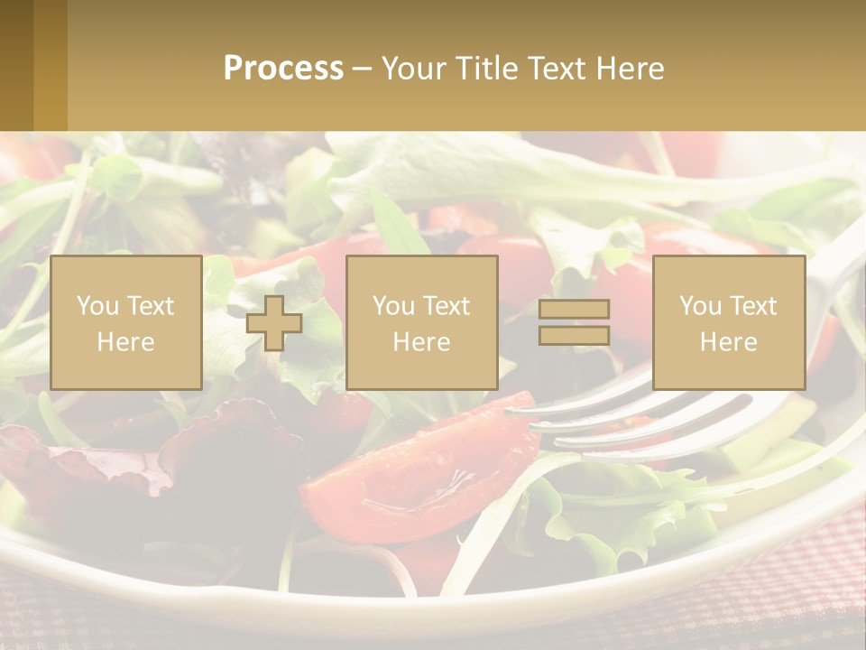 A Salad With Tomatoes And Lettuce On A Plate With A Fork PowerPoint Template