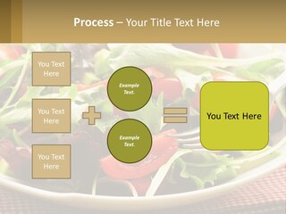 A Salad With Tomatoes And Lettuce On A Plate With A Fork PowerPoint Template