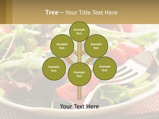 A Salad With Tomatoes And Lettuce On A Plate With A Fork PowerPoint Template