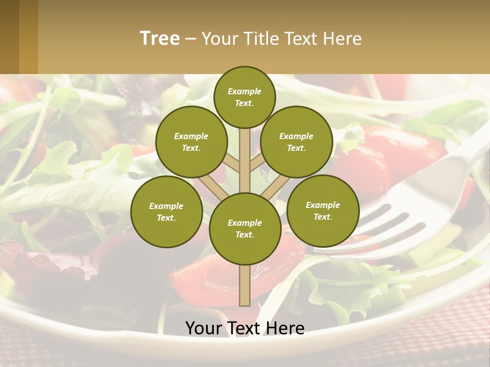 A Salad With Tomatoes And Lettuce On A Plate With A Fork PowerPoint Template