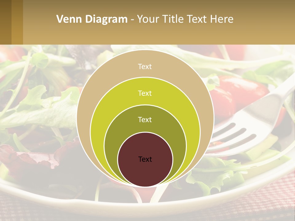 A Salad With Tomatoes And Lettuce On A Plate With A Fork PowerPoint Template