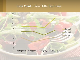 A Salad With Tomatoes And Lettuce On A Plate With A Fork PowerPoint Template