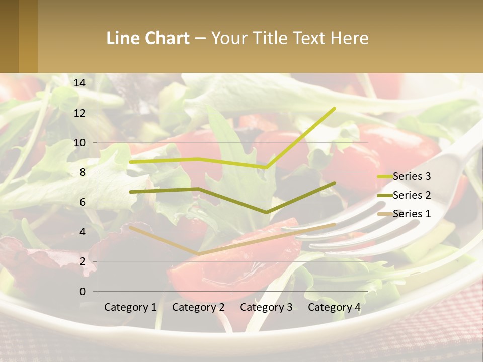 A Salad With Tomatoes And Lettuce On A Plate With A Fork PowerPoint Template