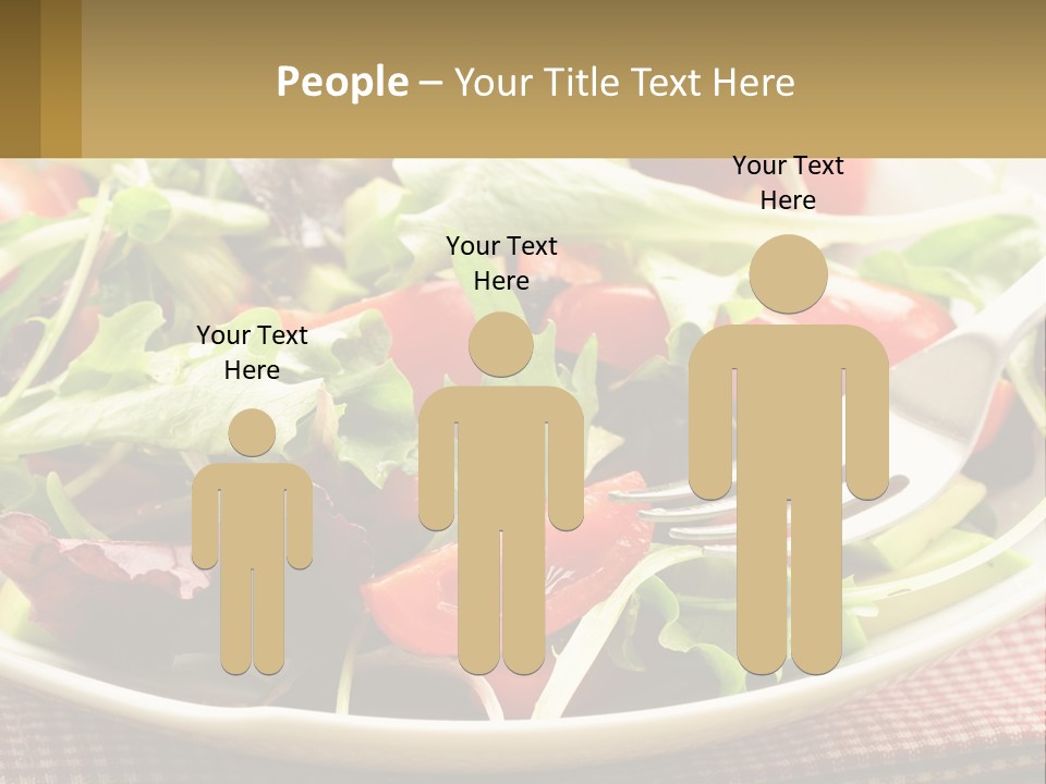 A Salad With Tomatoes And Lettuce On A Plate With A Fork PowerPoint Template