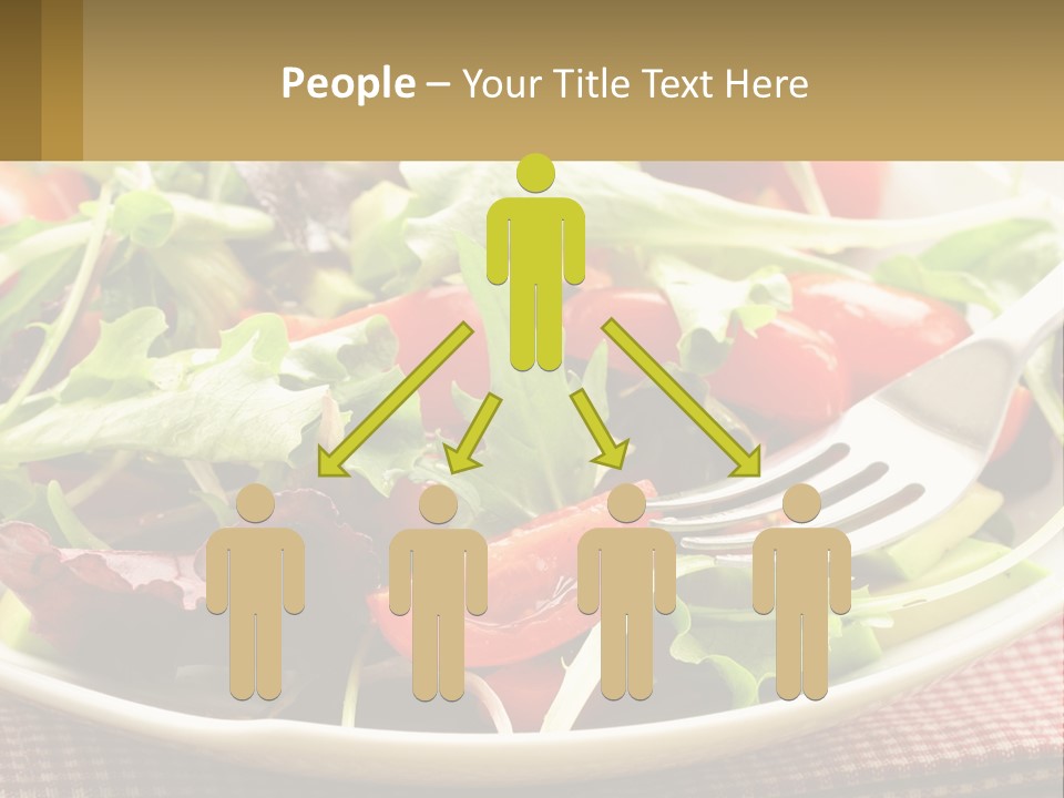 A Salad With Tomatoes And Lettuce On A Plate With A Fork PowerPoint Template
