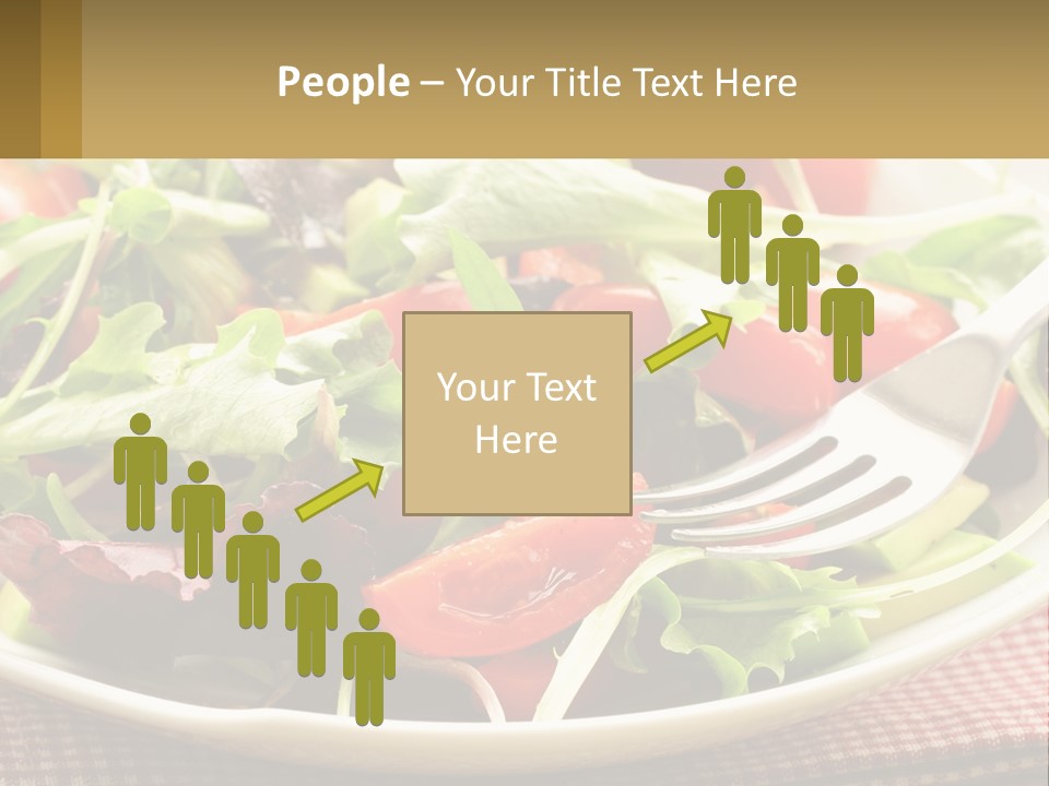 A Salad With Tomatoes And Lettuce On A Plate With A Fork PowerPoint Template