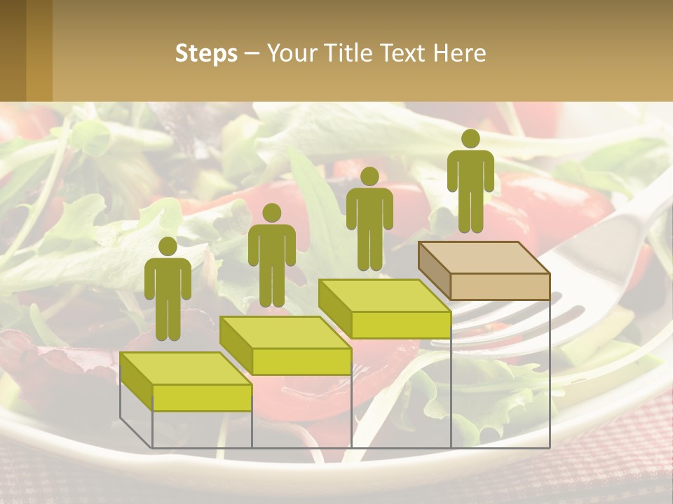 A Salad With Tomatoes And Lettuce On A Plate With A Fork PowerPoint Template