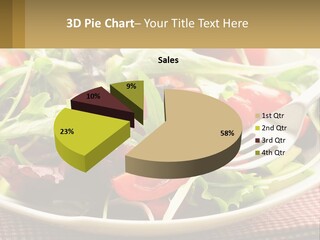 A Salad With Tomatoes And Lettuce On A Plate With A Fork PowerPoint Template