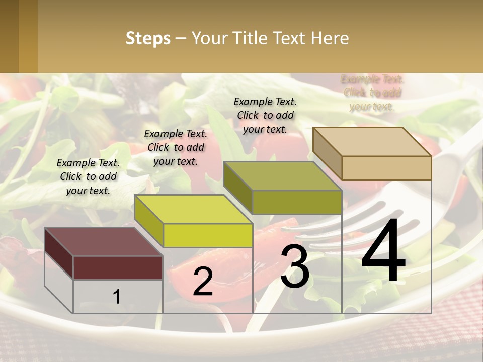 A Salad With Tomatoes And Lettuce On A Plate With A Fork PowerPoint Template