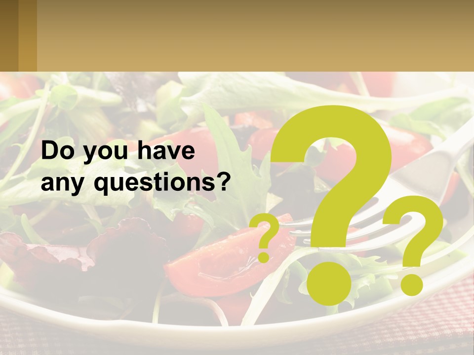 A Salad With Tomatoes And Lettuce On A Plate With A Fork PowerPoint Template