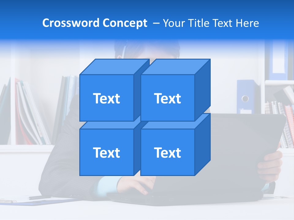 A Man Wearing A Headset And Using A Laptop PowerPoint Template