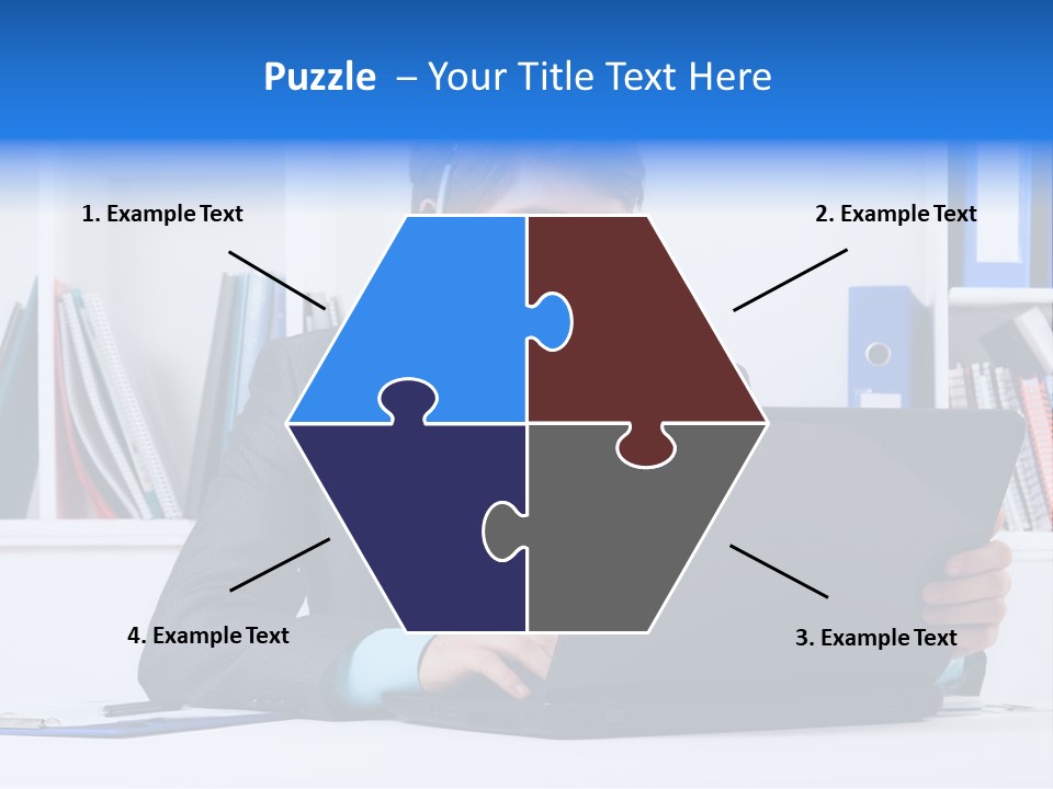 A Man Wearing A Headset And Using A Laptop PowerPoint Template