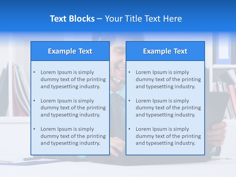 A Man Wearing A Headset And Using A Laptop PowerPoint Template