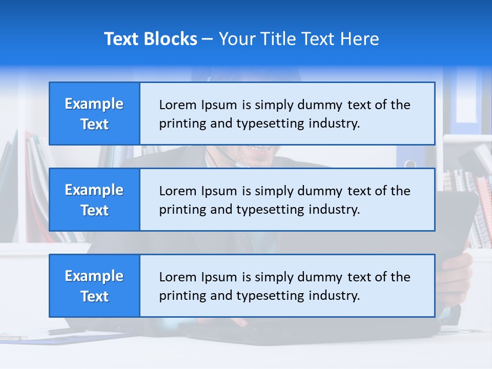 A Man Wearing A Headset And Using A Laptop PowerPoint Template