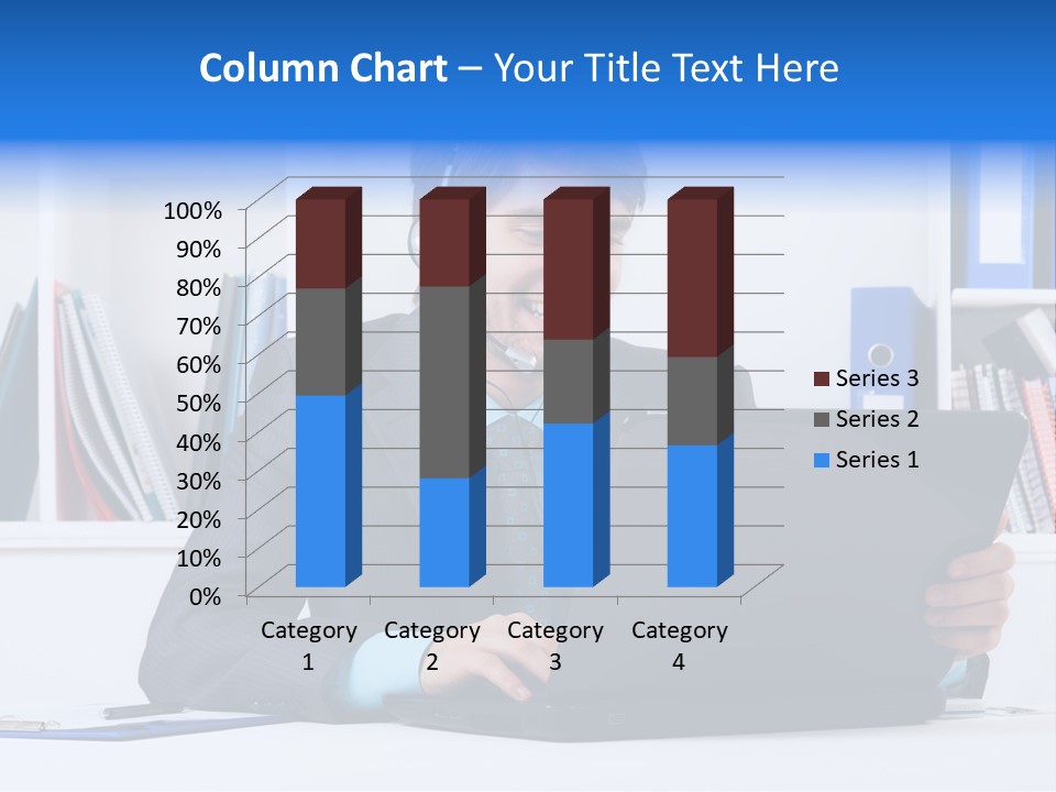 A Man Wearing A Headset And Using A Laptop PowerPoint Template