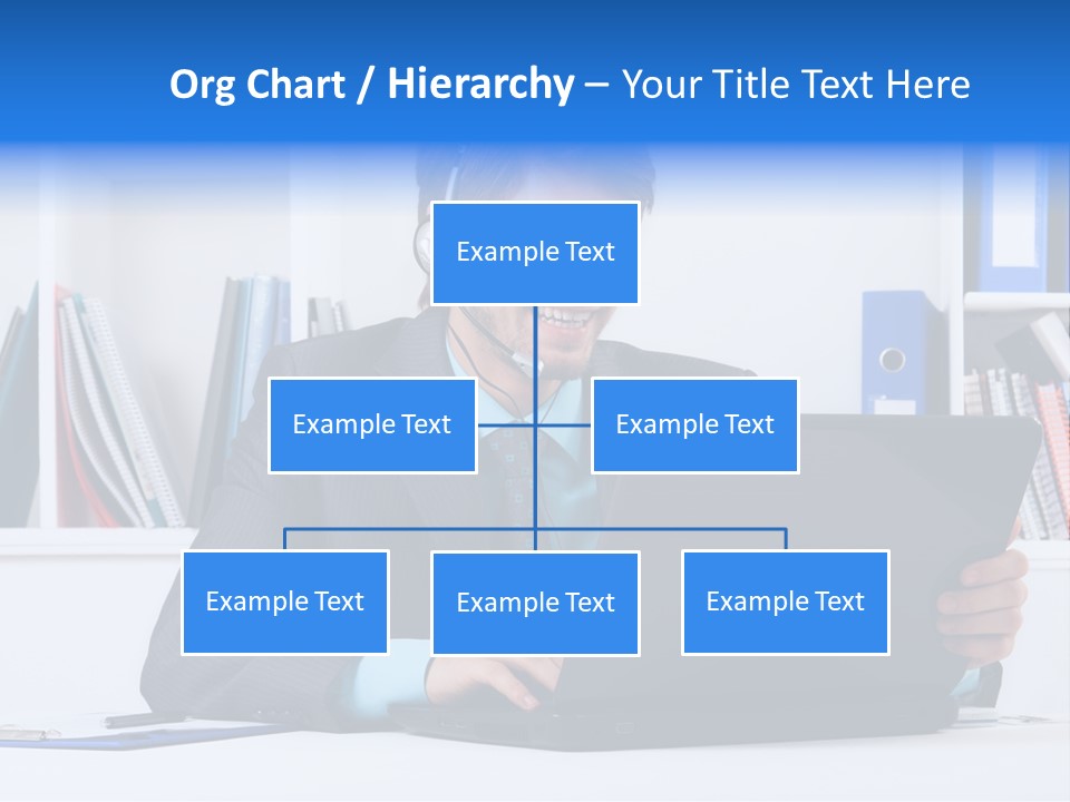 A Man Wearing A Headset And Using A Laptop PowerPoint Template