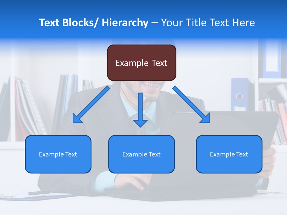 A Man Wearing A Headset And Using A Laptop PowerPoint Template