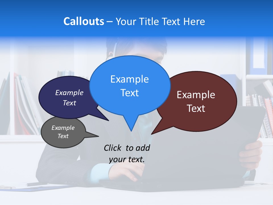 A Man Wearing A Headset And Using A Laptop PowerPoint Template