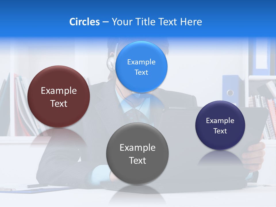 A Man Wearing A Headset And Using A Laptop PowerPoint Template