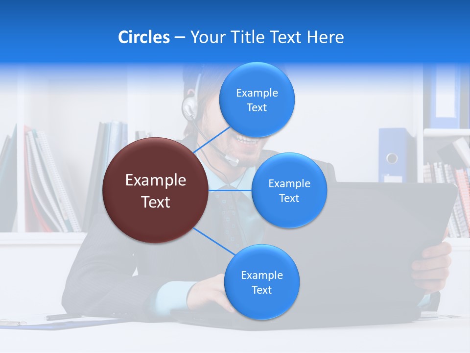 A Man Wearing A Headset And Using A Laptop PowerPoint Template