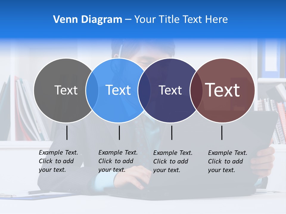 A Man Wearing A Headset And Using A Laptop PowerPoint Template