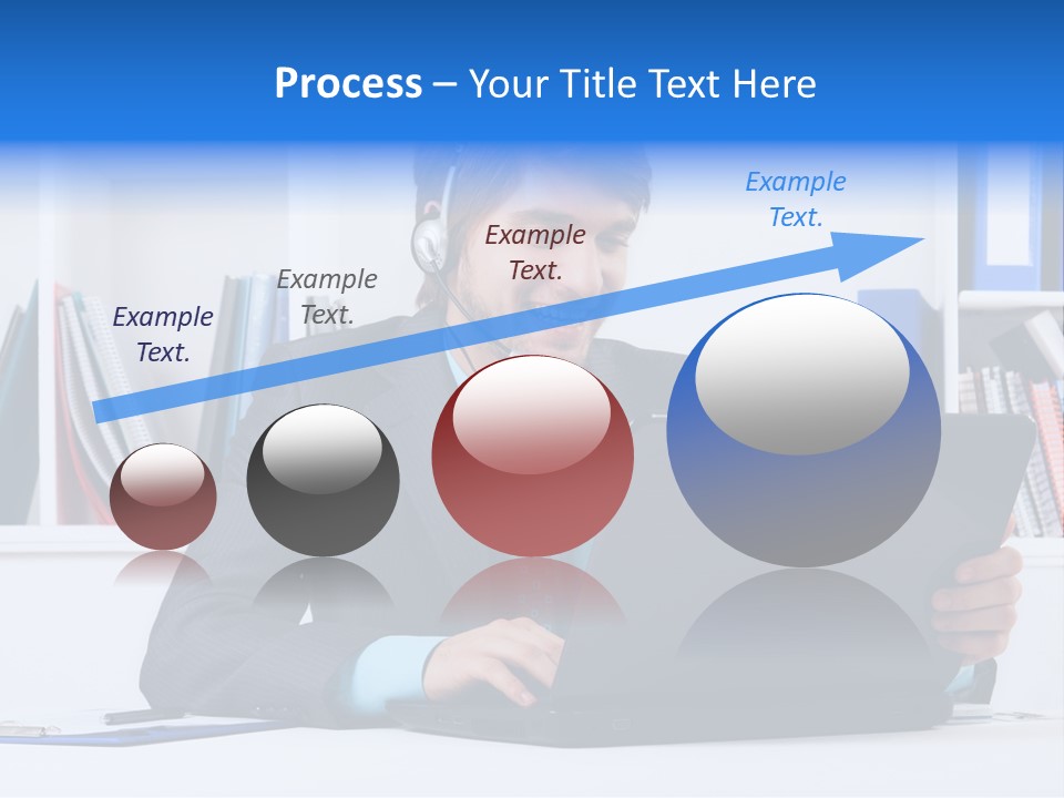 A Man Wearing A Headset And Using A Laptop PowerPoint Template