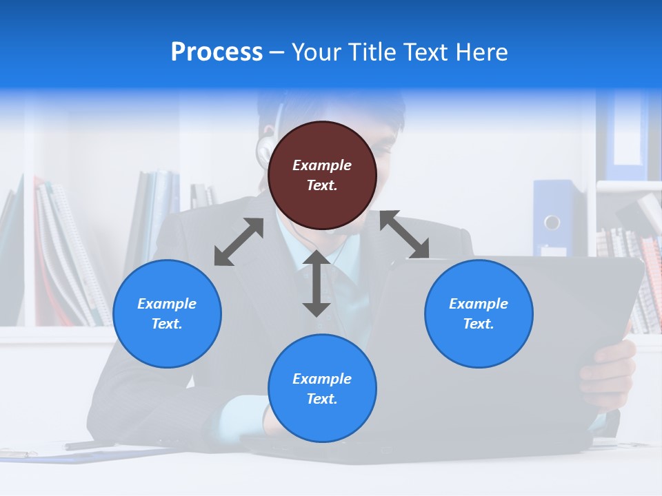 A Man Wearing A Headset And Using A Laptop PowerPoint Template
