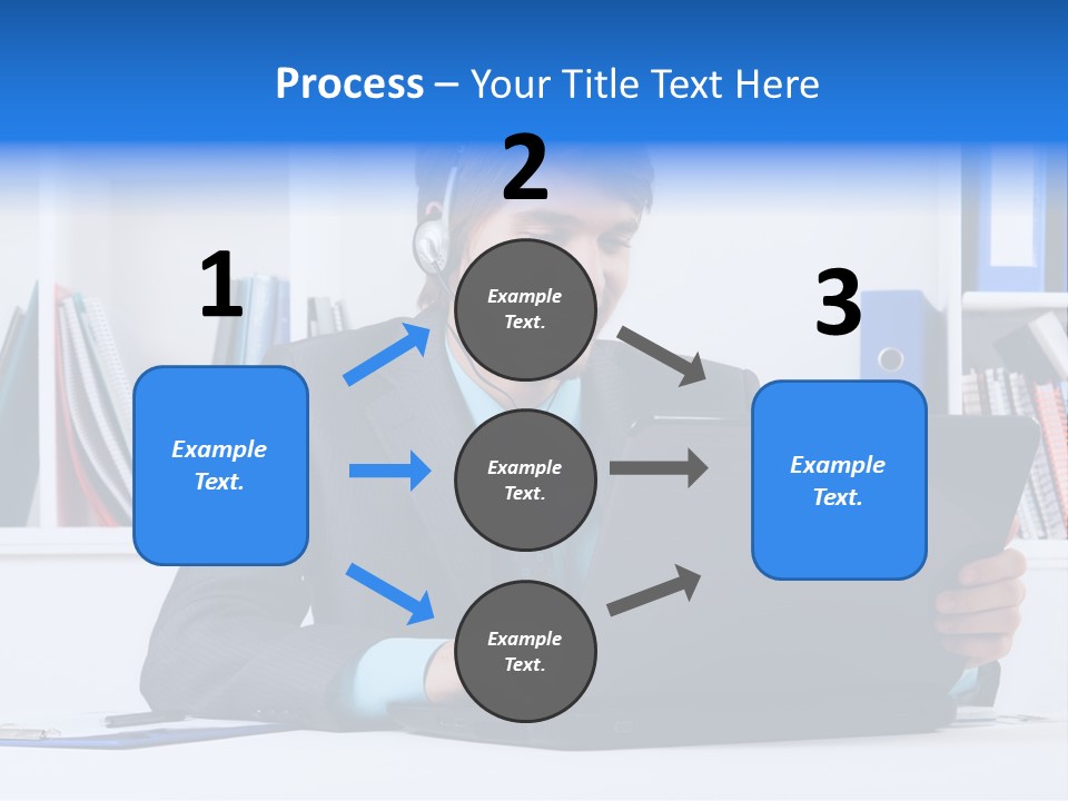 A Man Wearing A Headset And Using A Laptop PowerPoint Template