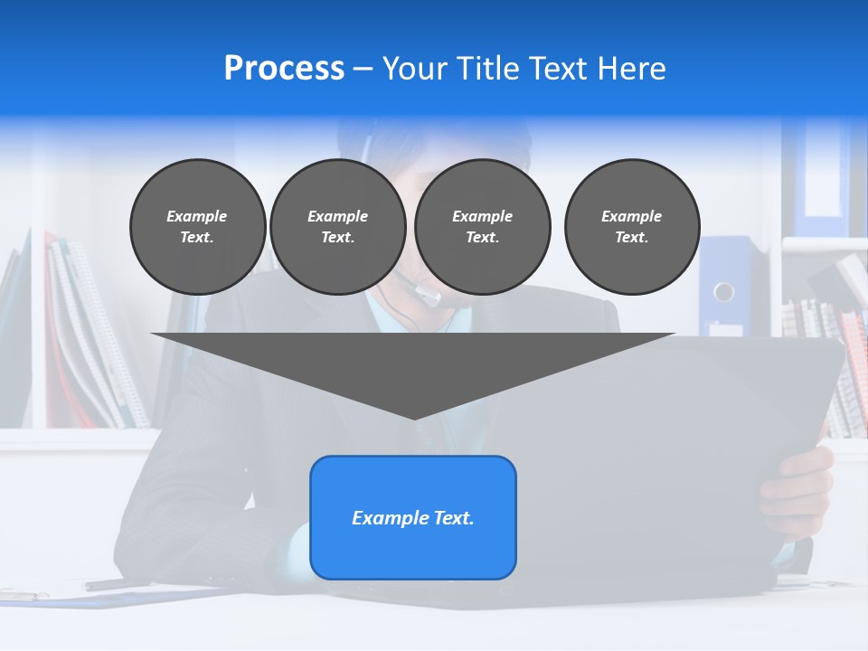 A Man Wearing A Headset And Using A Laptop PowerPoint Template