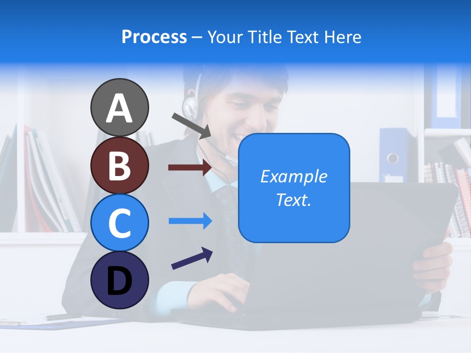 A Man Wearing A Headset And Using A Laptop PowerPoint Template