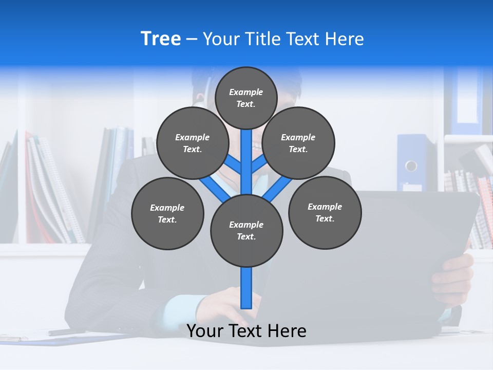 A Man Wearing A Headset And Using A Laptop PowerPoint Template