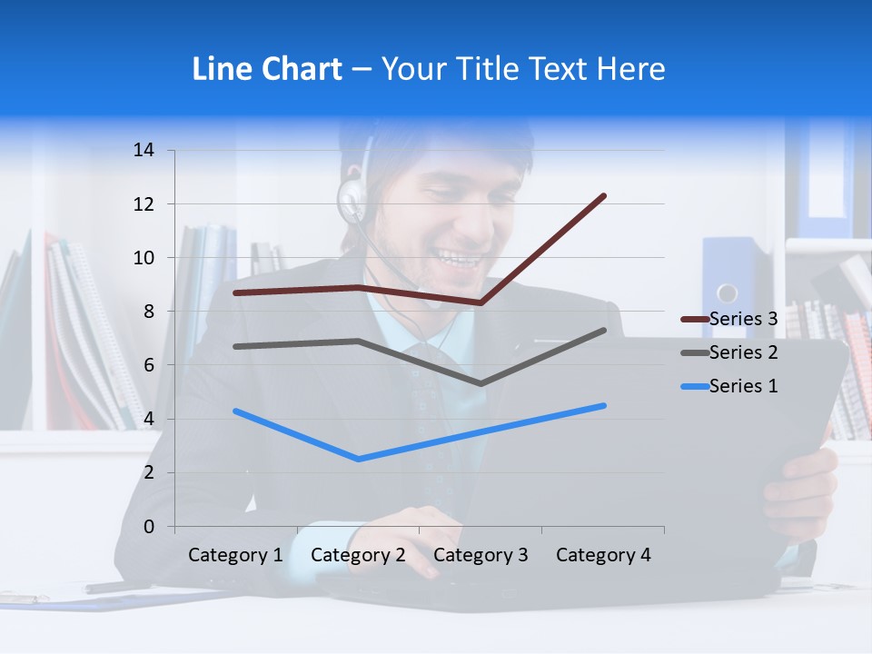 A Man Wearing A Headset And Using A Laptop PowerPoint Template