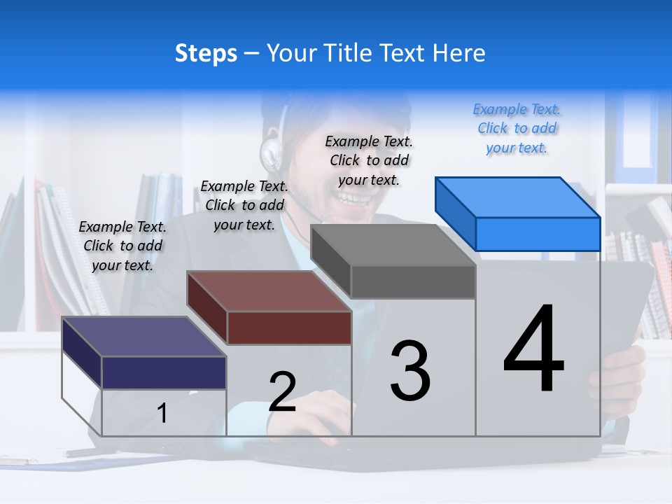 A Man Wearing A Headset And Using A Laptop PowerPoint Template