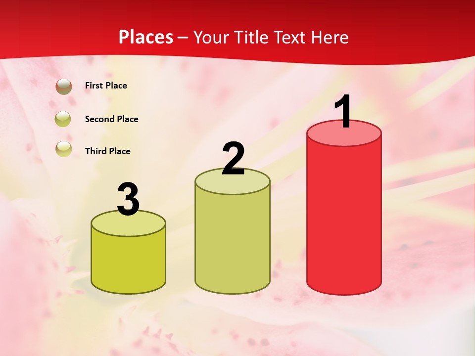A Pink Flower With Yellow Center On A Red Background PowerPoint Template