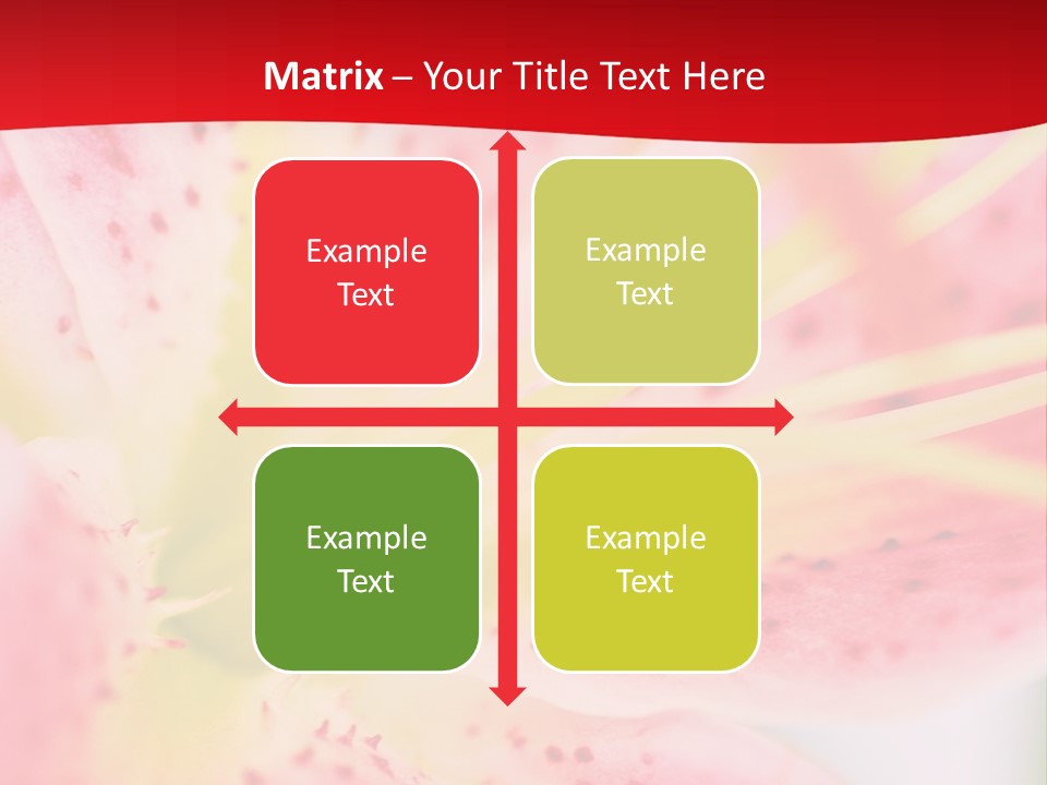 A Pink Flower With Yellow Center On A Red Background PowerPoint Template