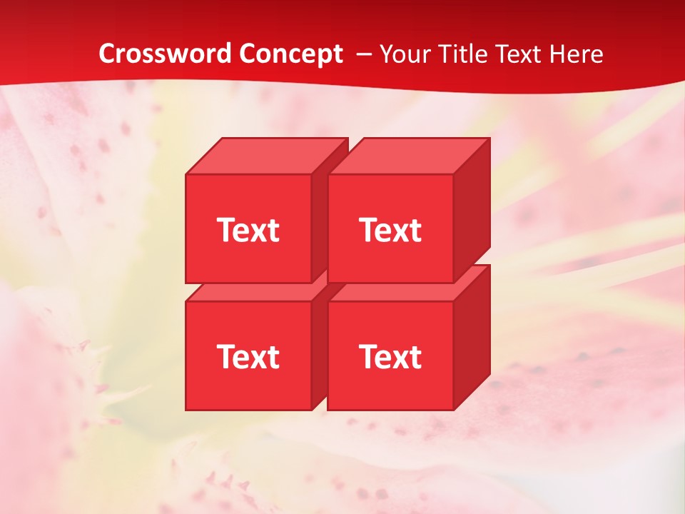 A Pink Flower With Yellow Center On A Red Background PowerPoint Template