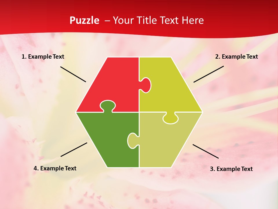 A Pink Flower With Yellow Center On A Red Background PowerPoint Template