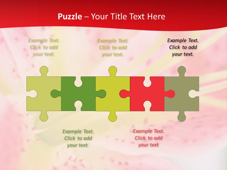 A Pink Flower With Yellow Center On A Red Background PowerPoint Template