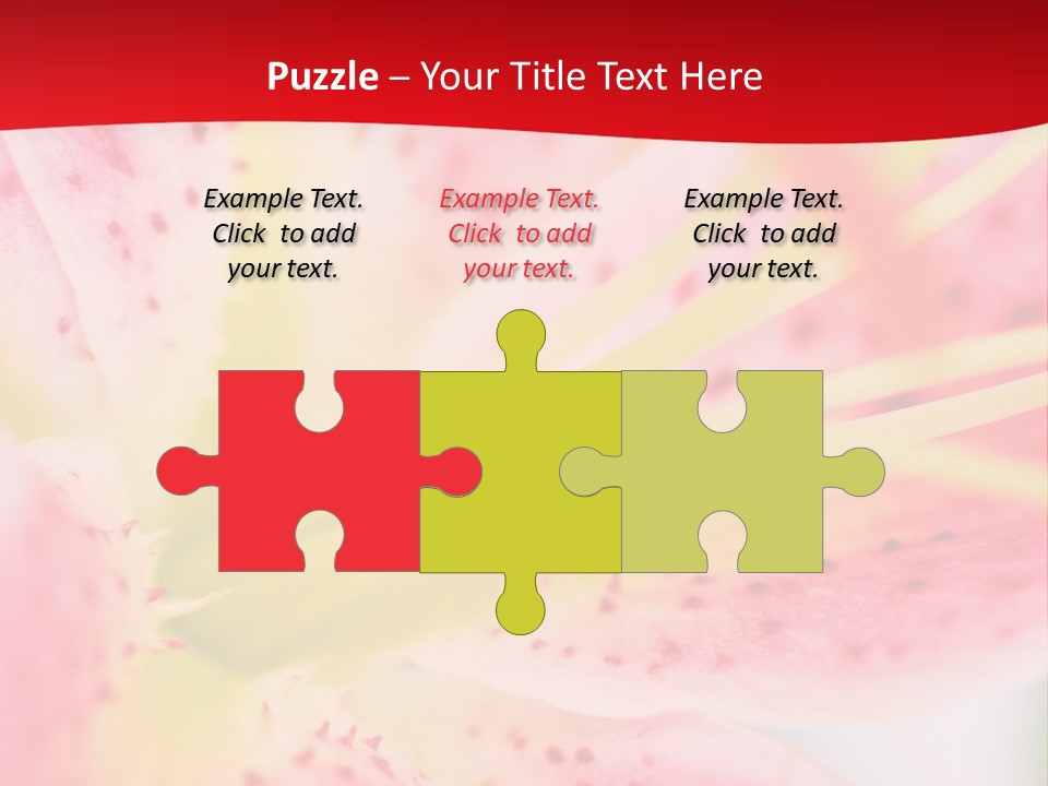 A Pink Flower With Yellow Center On A Red Background PowerPoint Template