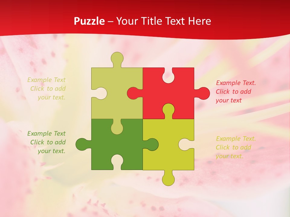A Pink Flower With Yellow Center On A Red Background PowerPoint Template
