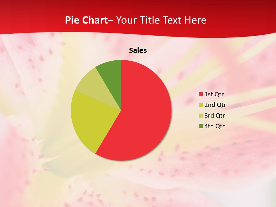 A Pink Flower With Yellow Center On A Red Background PowerPoint Template