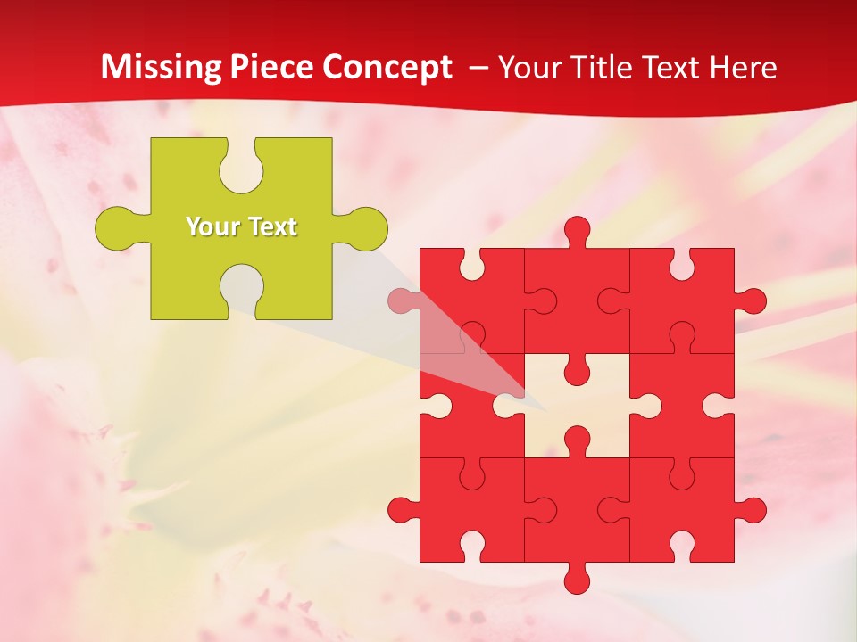 A Pink Flower With Yellow Center On A Red Background PowerPoint Template